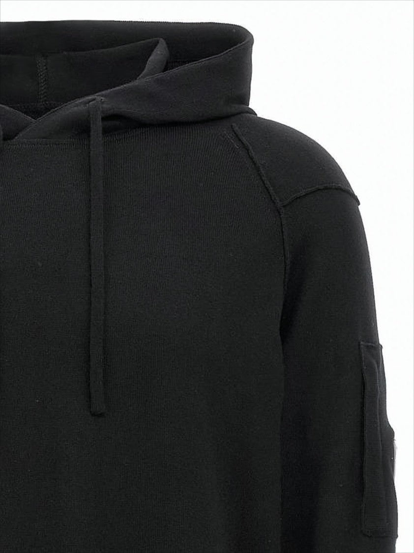 C.P. Company Relaxed-Fit Black Hoodie With Distinctive Logo Patch