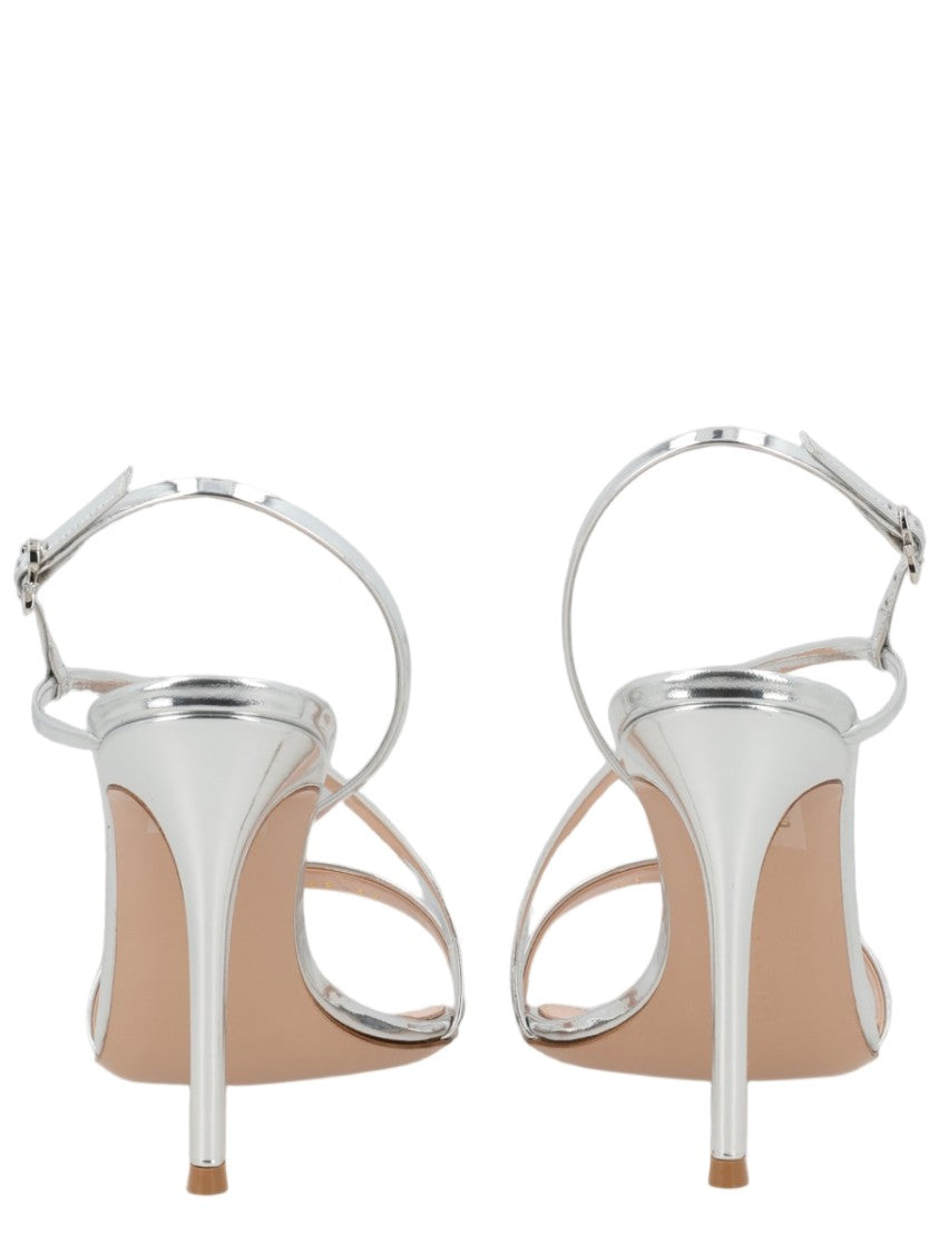 Gianvito Rossi Manhattan 95 Metallic Straps Leather Sandals