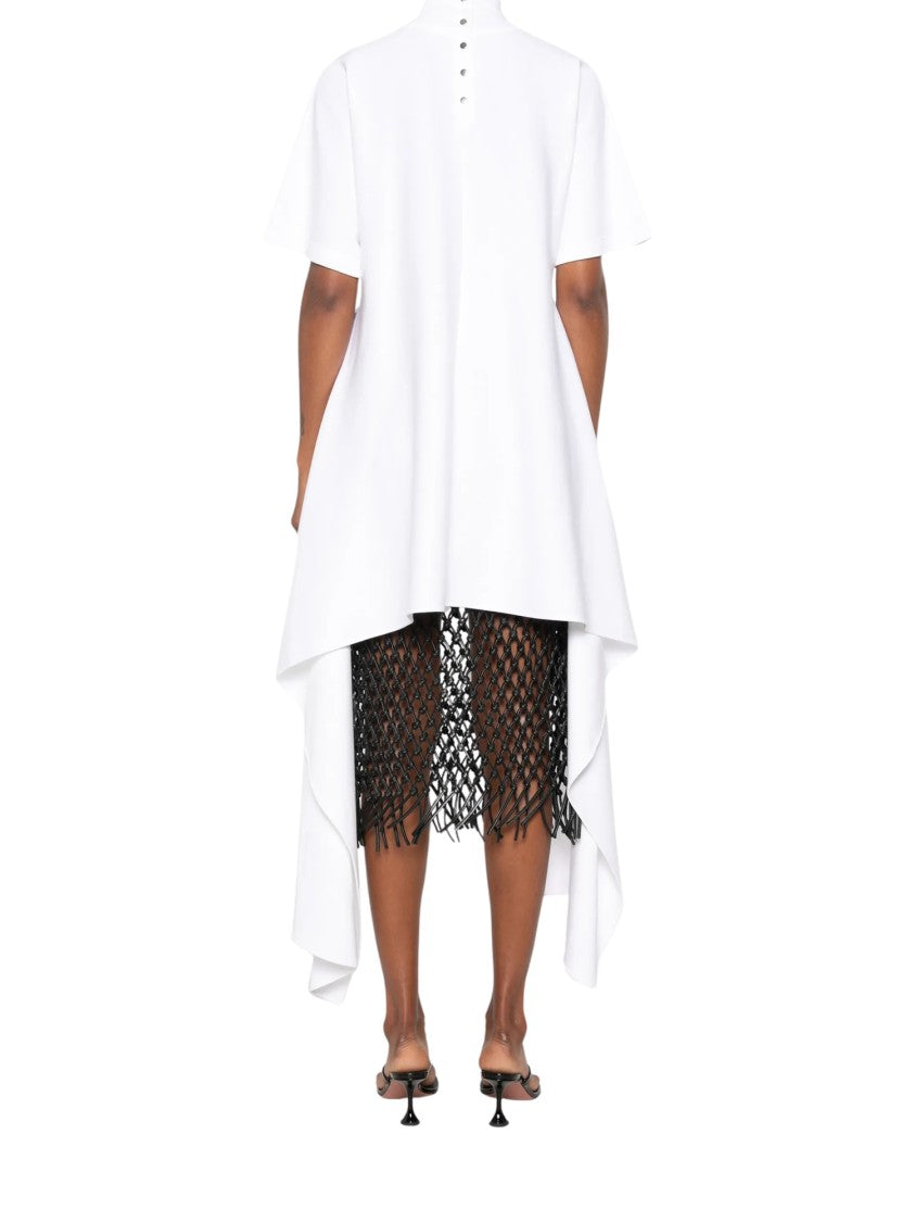 Alaïa Asymmetrical-Hem Draped High-Neck T-Shirt
