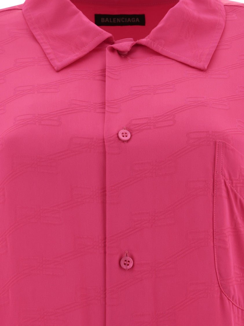 Balenciaga Long Sleeve Jacquard Logo Shirt