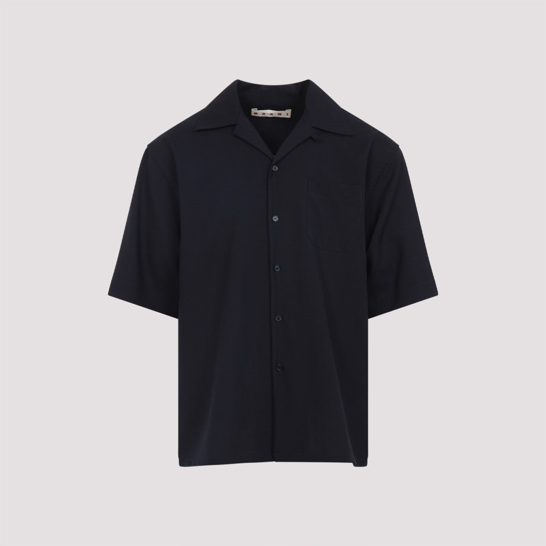 Marni Black Wool Shirt With Classic Collar
