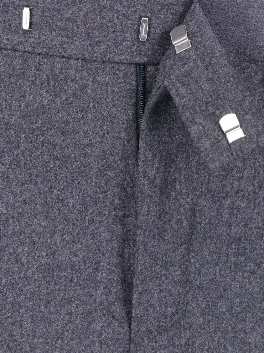 Pt Torino Grey Straight-Leg Virgin Wool-Cashmere Trousers