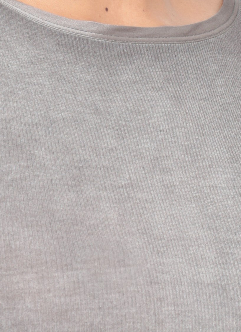 Avant Toi Grey Round Neck Silk-Blend Sweater
