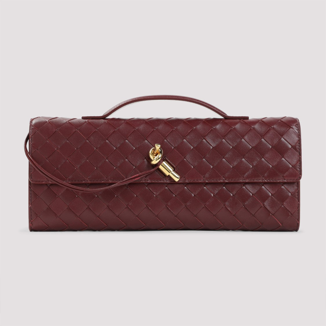 Bottega Veneta Fondant Intreccio Leather Clutch With Knot Closure
