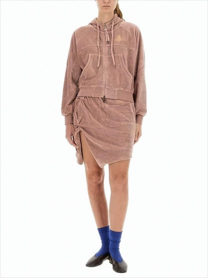 Vivienne Westwood Velvety Midi Skirt With Ruched Detail