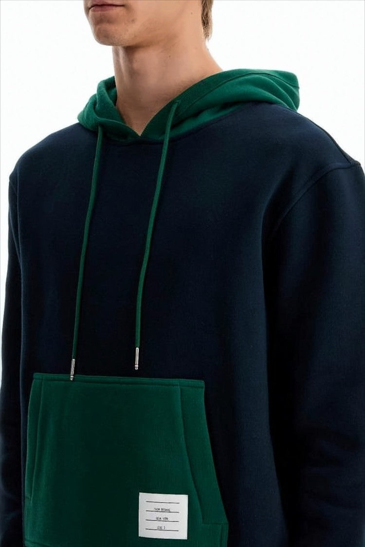 Thom Browne Relaxed Fit Cotton Hoodie With Contrasting Hood