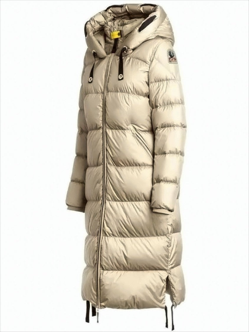 Parajumpers Quilted Long Padded Coat With Hood And Adjustable Drawstrings