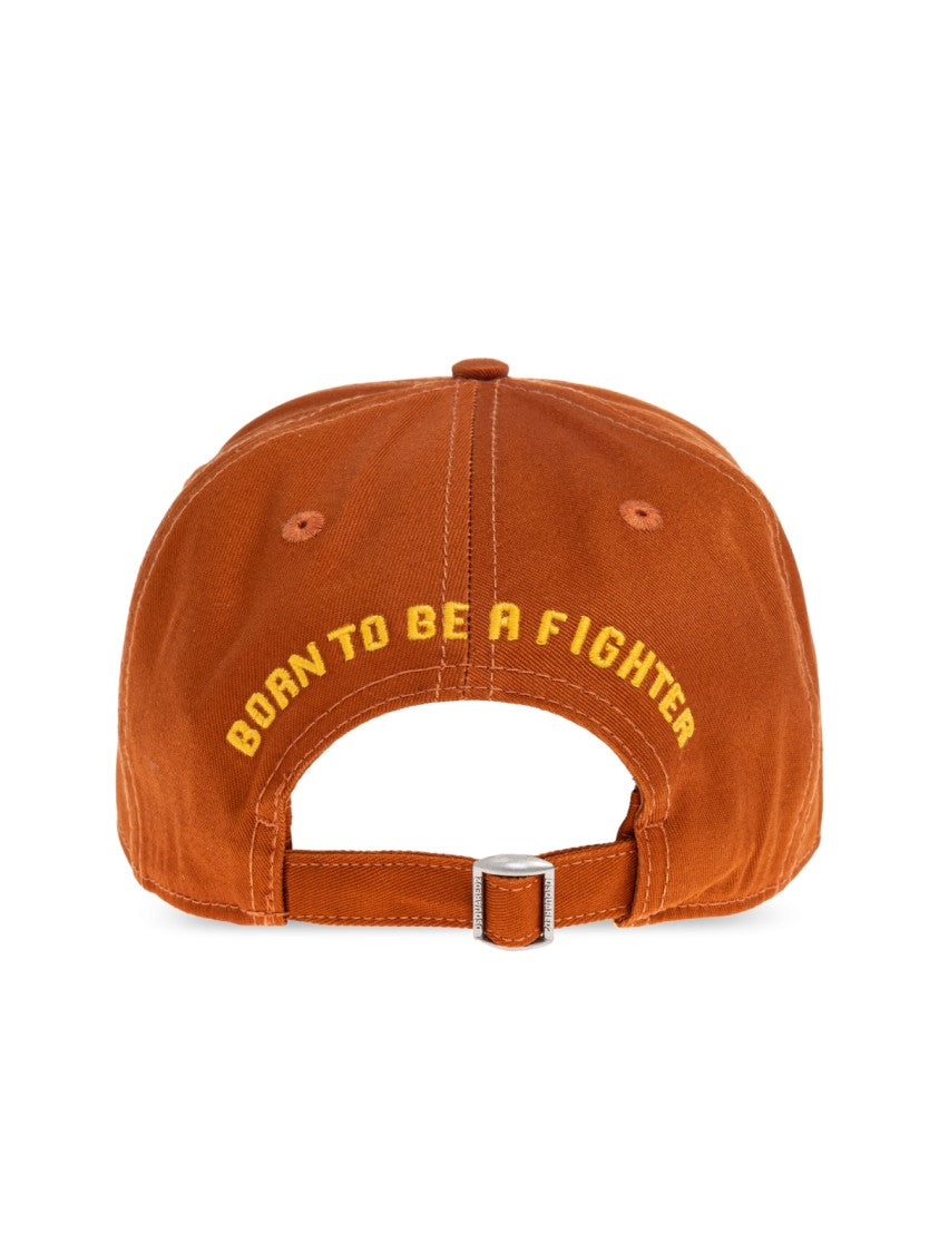 Dsquared2 Brown Logo Patch Cotton Baseball Cap