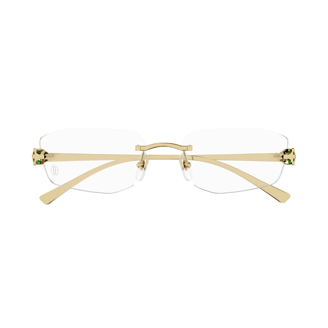 Cartier Rimless Eyeglasses With Panther Head Design In Gold