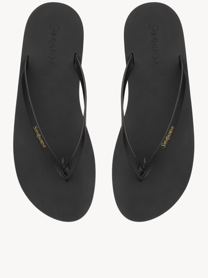 Saint Laurent Black Infradito Pool Minimalist Flip-Flops