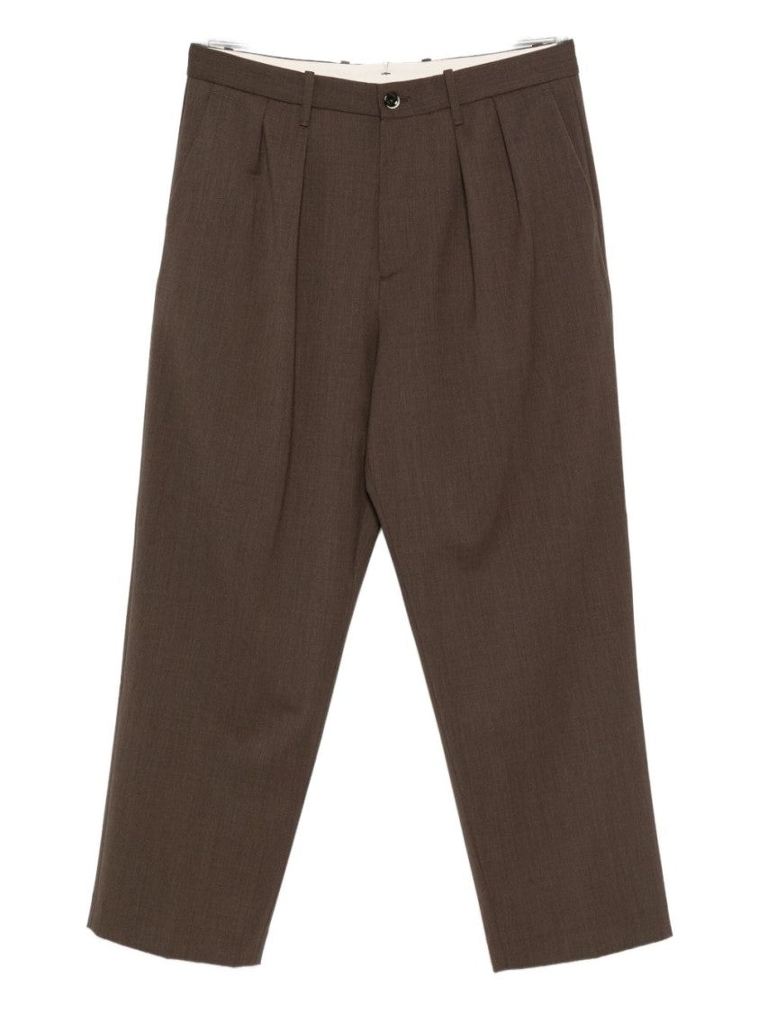 Nine In The Morning Tailored Mid-Length Trousers With Pleats And Buttoned Pockets