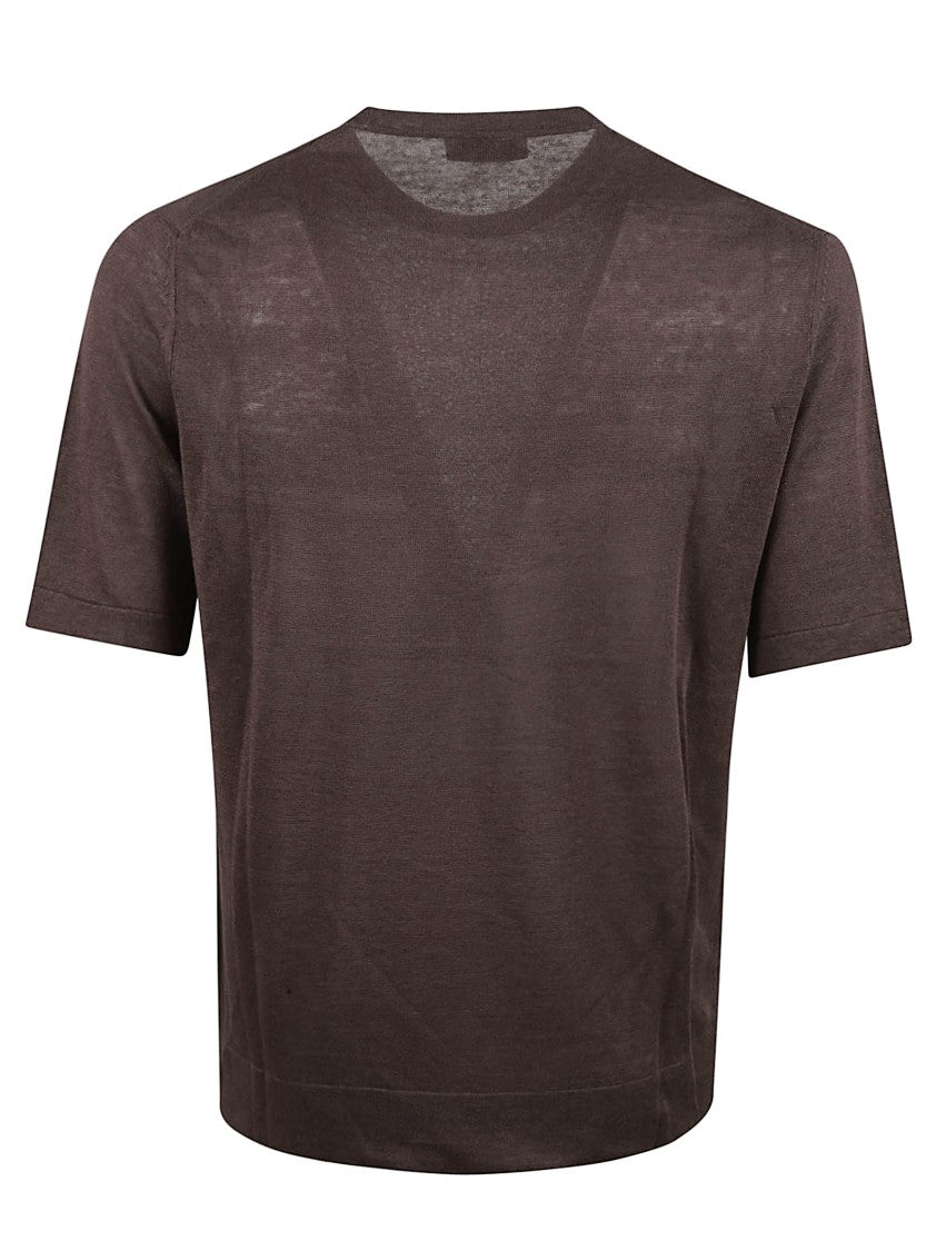 Ballantyne Brown Relaxed-Fit Crew Neck T-Shirt