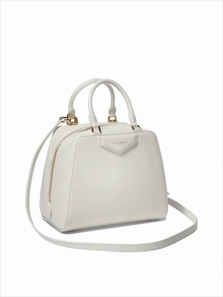 Givenchy Structured Buffalo Leather Tote Bag With Gold-Tone Accents