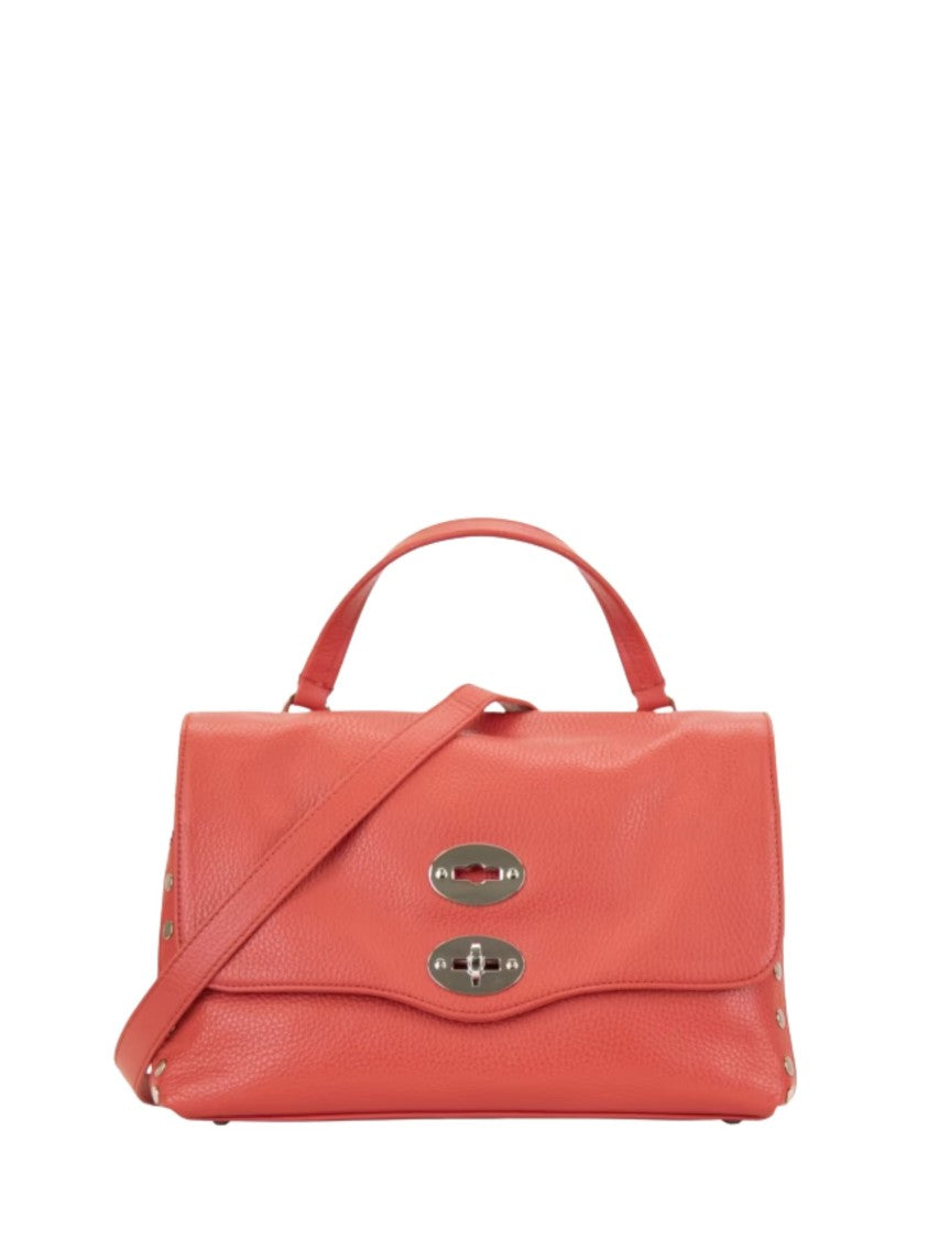 Zanellato Red Studded Detailing Top Handle Shoulder Bag
