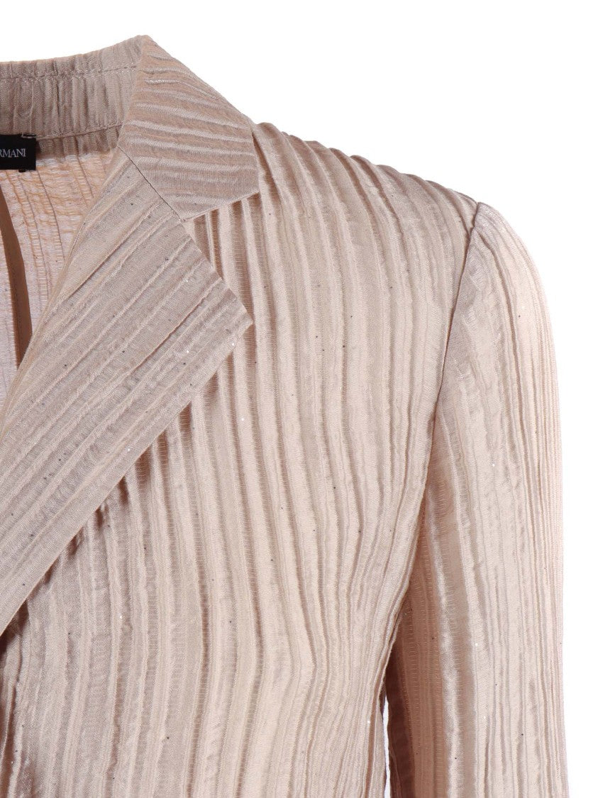 Emporio Armani Textured Stripe Three Button Blazer