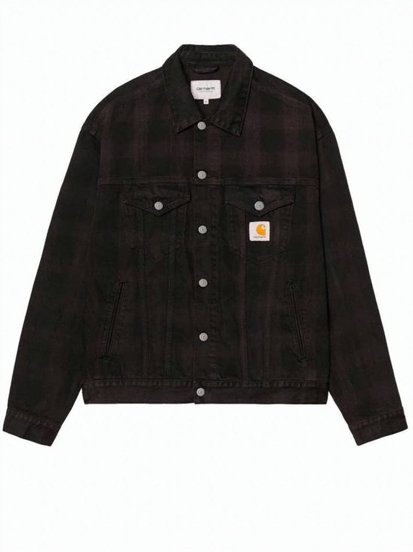 Carhartt Wip Denim Jacket With Muted Plaid Pattern