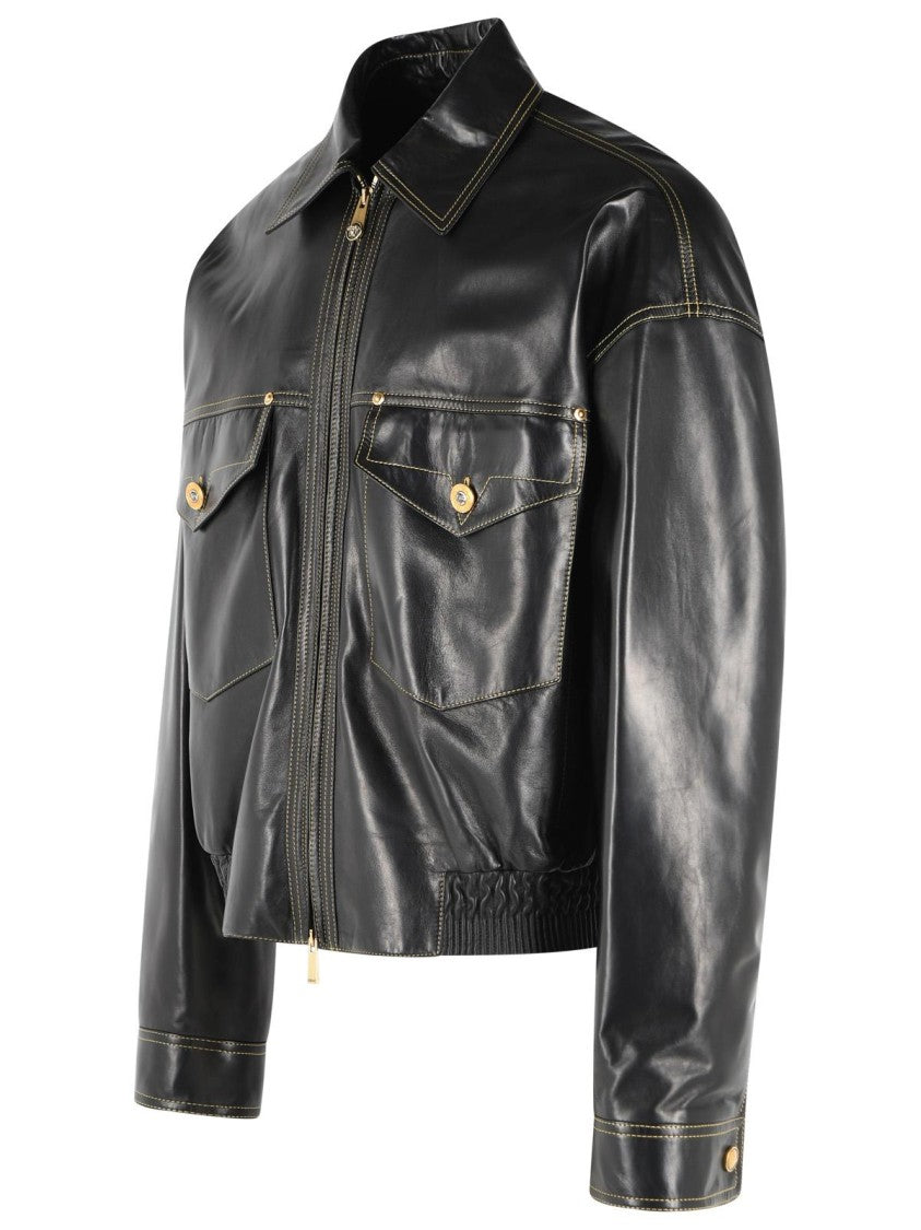 Versace Black Leather Jacket