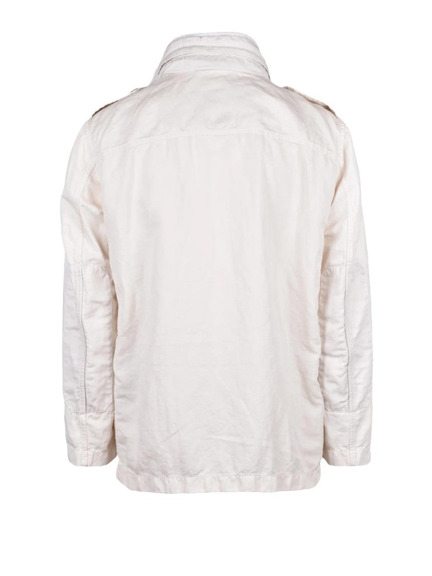 Fay Cream Cotton Linen Saharan Jacket