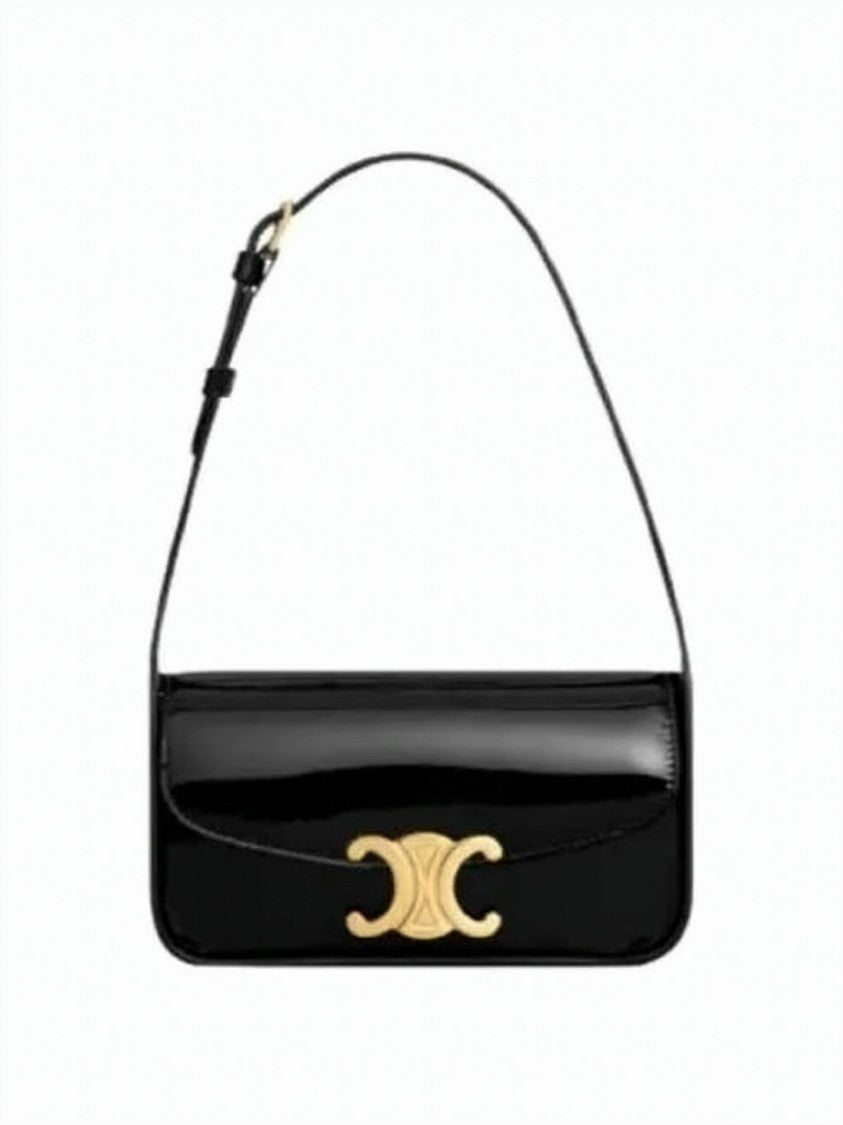 Celine Glossy Leather Shoulder Bag