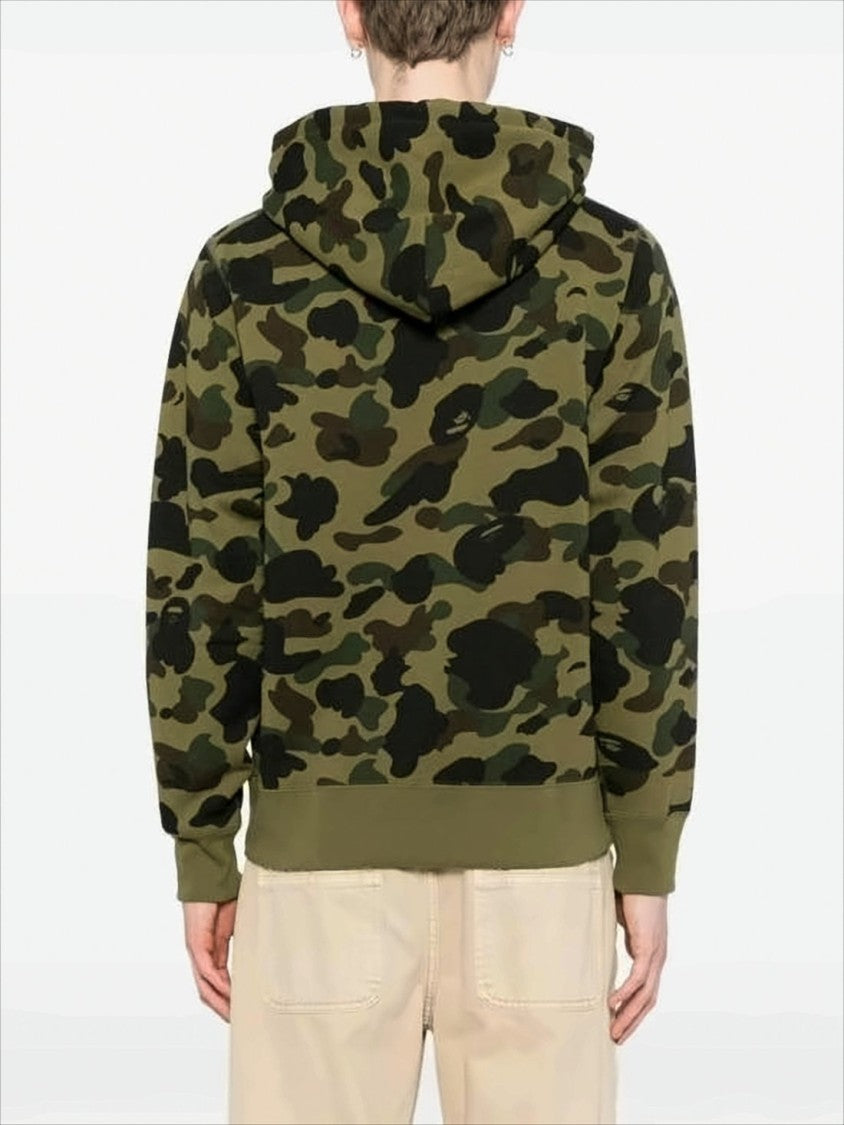 Bape Classic Camouflage Hoodie With Bold Lettering