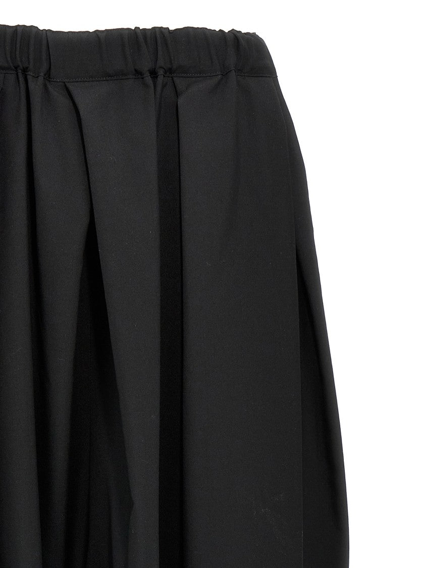 Comme Des Garçons Extra Wide Leg Wool Trousers With Elastic Waistband