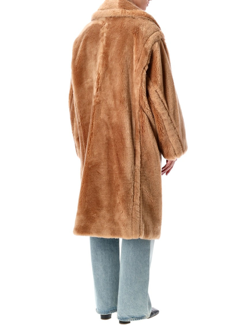Stand Studio Biba Long Faux Fur Camel Coat