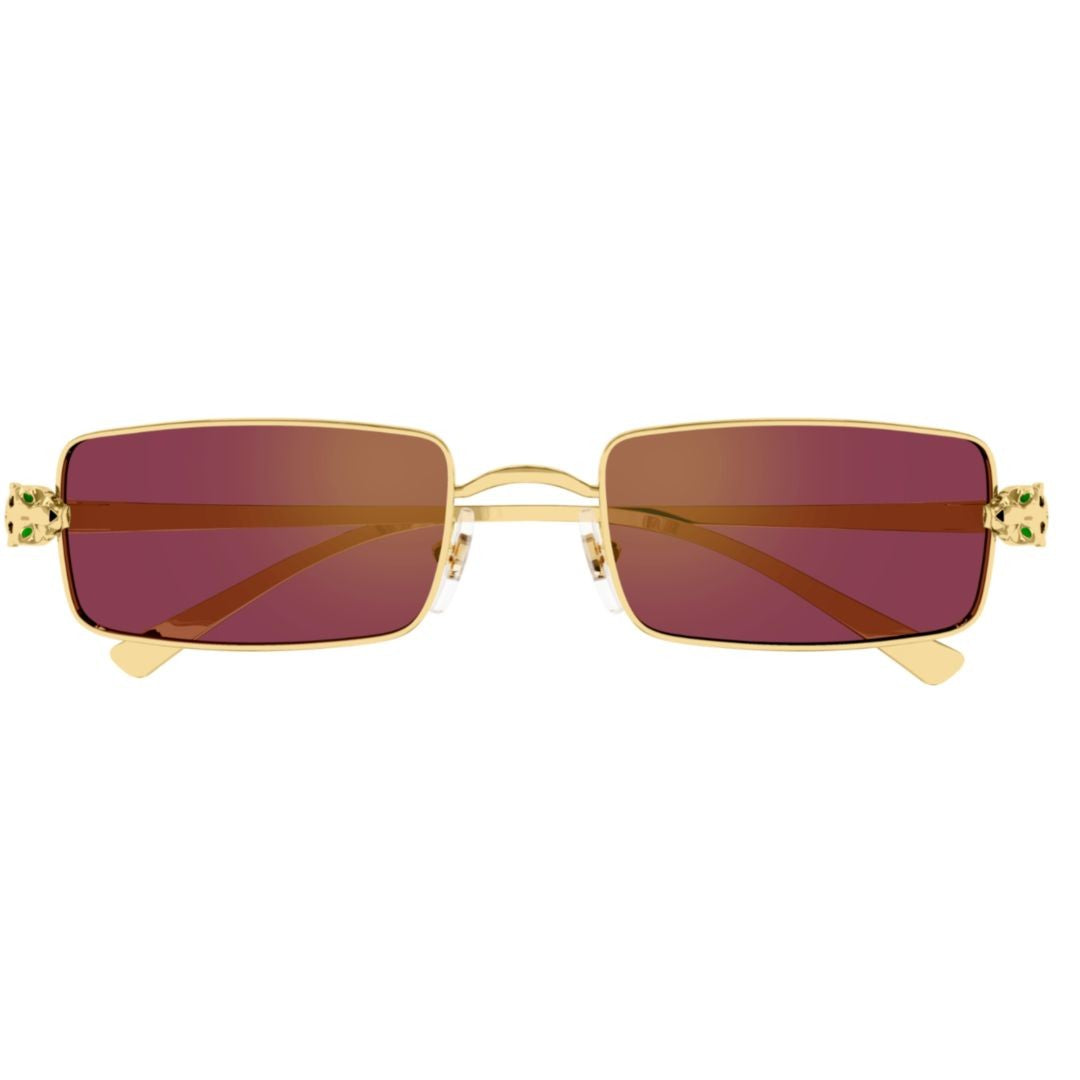 Cartier Rectangular Frame Sunglasses With Panther Head Design