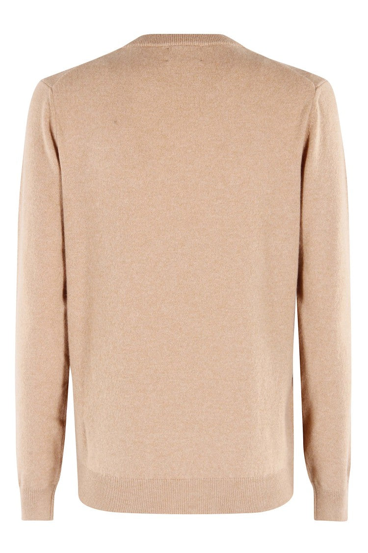 Malo Peanut-Colored Cashmere Sweater With Classic Crew Neck