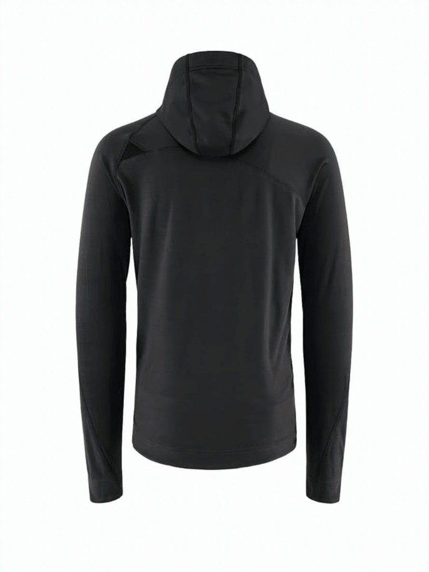 Klattermusen Fitted Black Jacket With Hood And Front Zipper