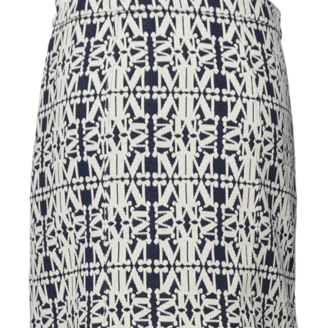 Max Mara Black And White Jacquard Riber Miniskirt