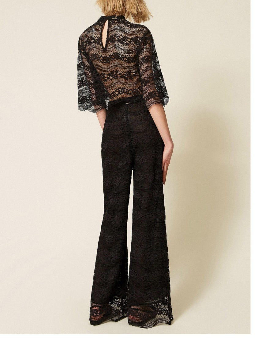 Twin-Set Macramé Wide-Leg Pants