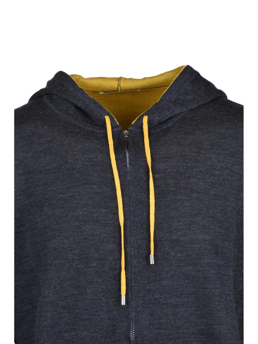 Kangra Grey Merino Wool Knit Cardigan