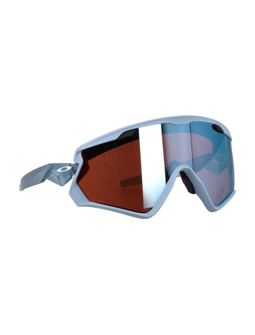 Oakley Wraparound Light Blue Sunglasses