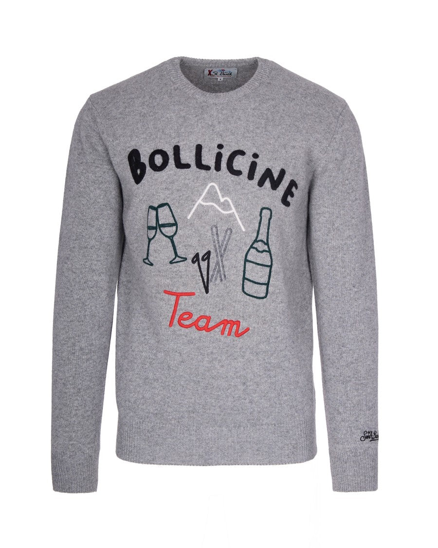 Mc2 Saint Barth Crewneck Sweater With Contrast Embroidery