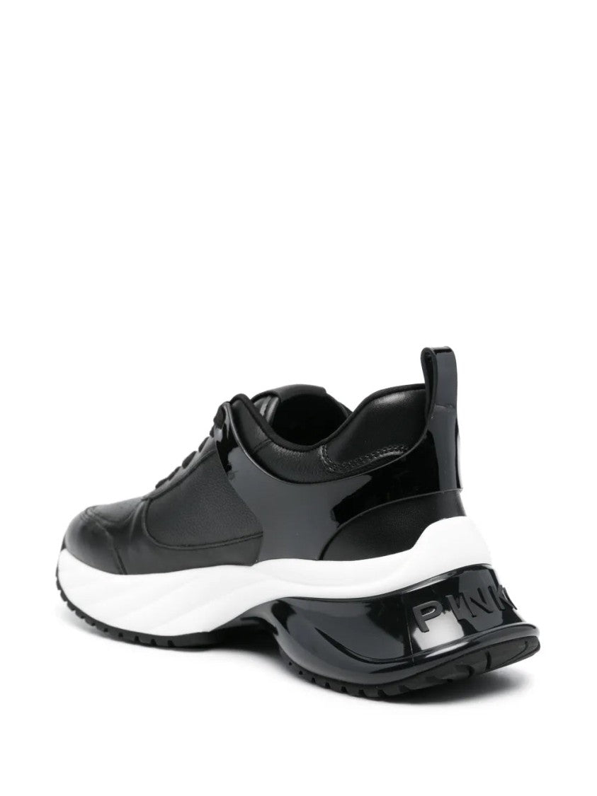 Pinko Black Ariel Chunky Sole Leather Trainers