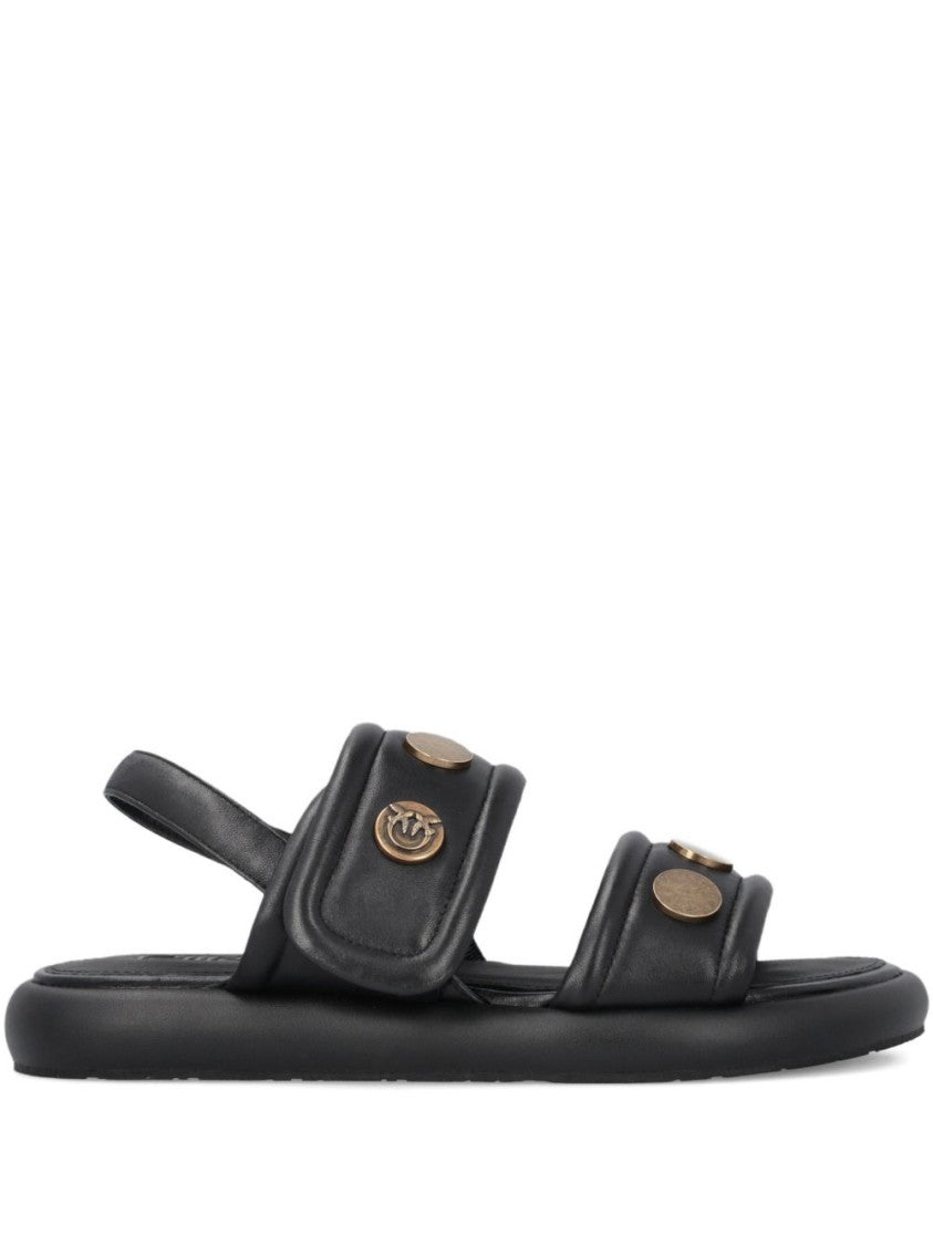 Pinko Black Lamb Leather Sandals