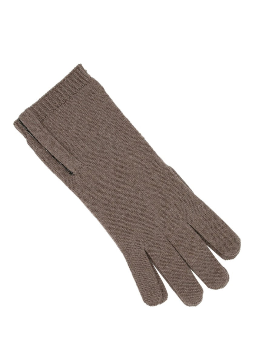 Brunello Cucinelli Cashmere Knitted Gloves With Jewel Accents
