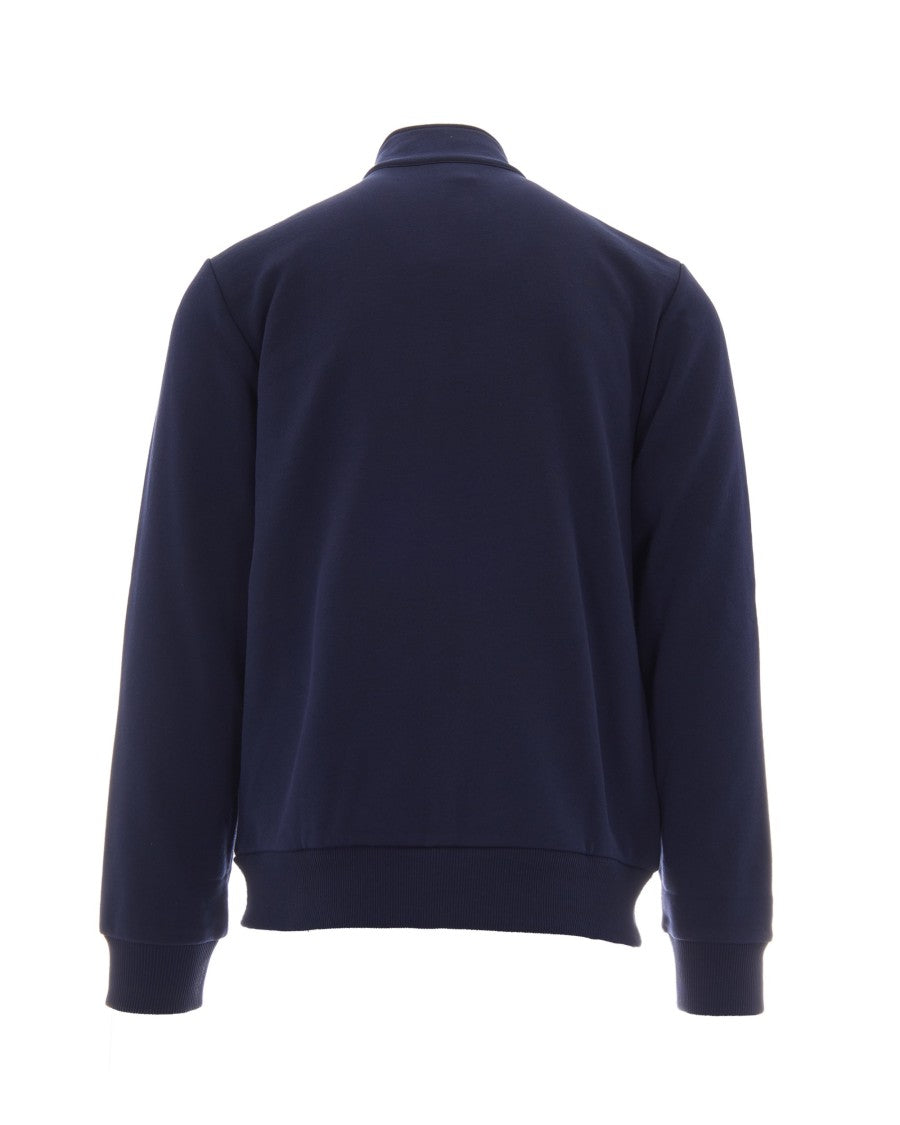 Lacoste Navy Blue Zip Cotton-Blend Zip-Through Knit