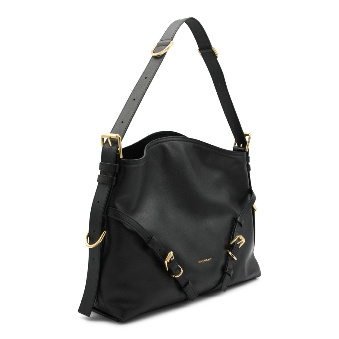 Givenchy Voyou Black V-Shaped Leather Shoulder Bag