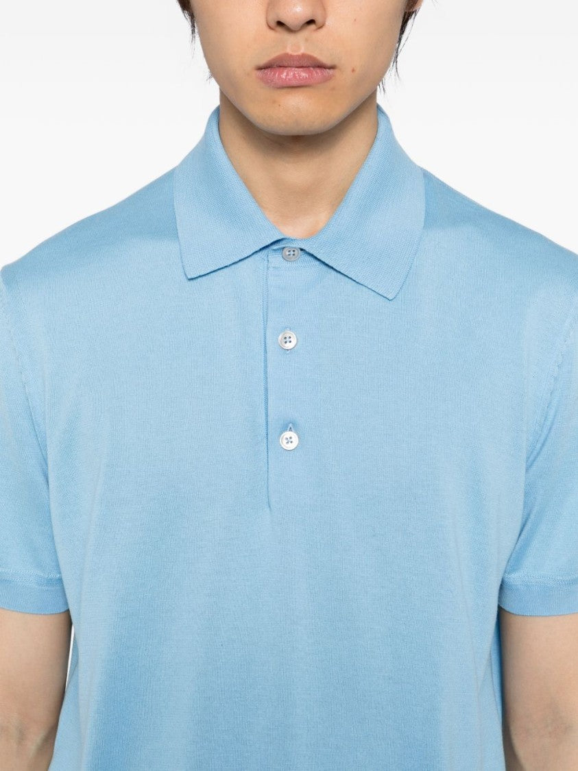 Tom Ford Short-Sleeve Light Blue Polo Shirt