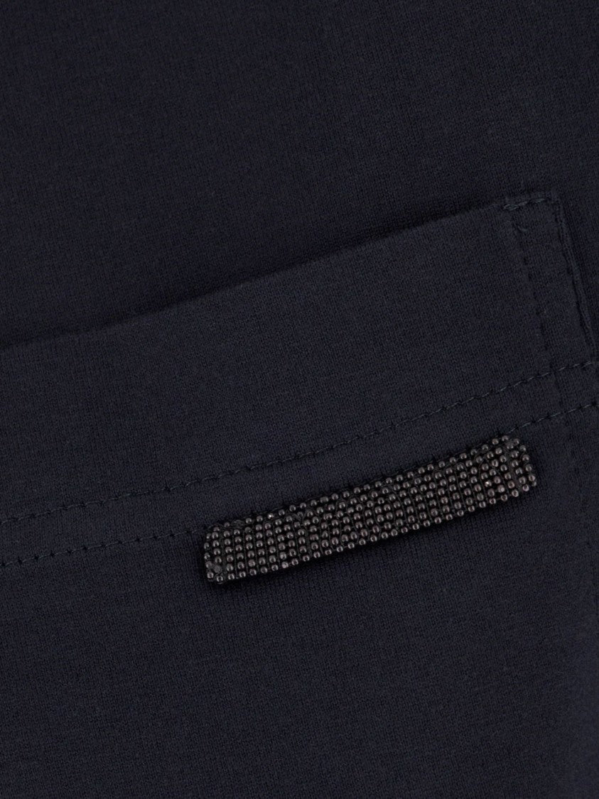 Brunello Cucinelli Blue Decorated Chest Pocket Cotton T-Shirt