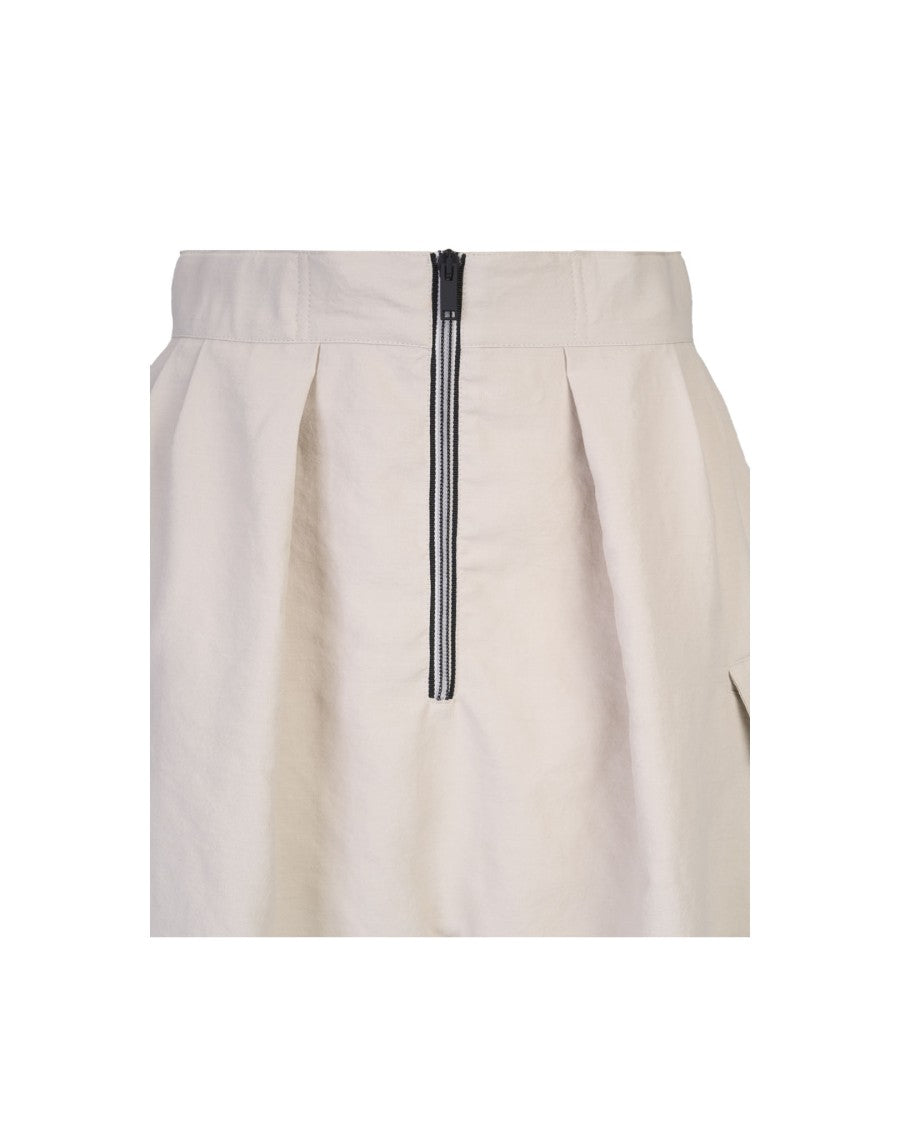 Takaturna Loose Shorts With Elastic Waistband And Contrasting Zip Detail