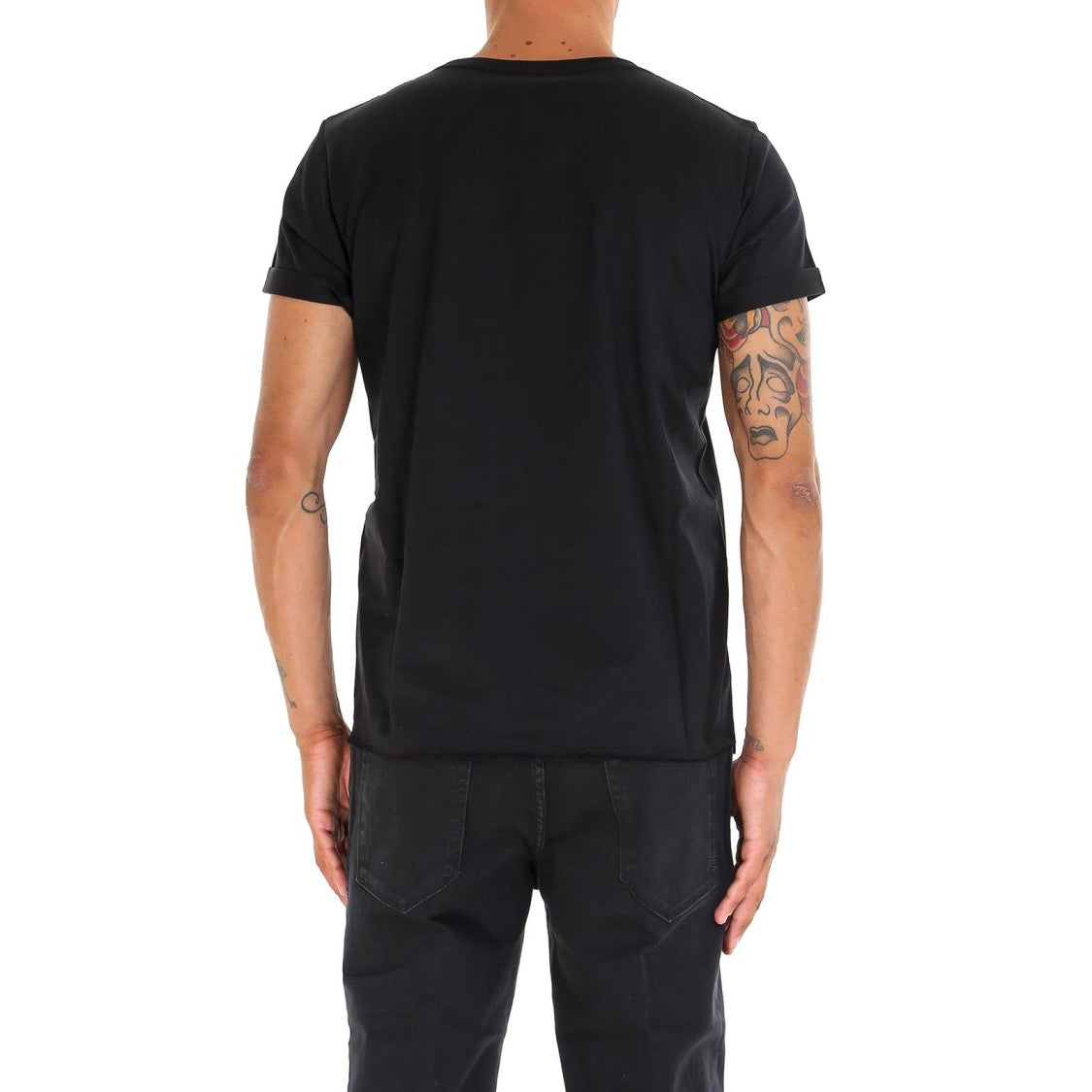 Saint Laurent Cropped Short-Sleeved T-Shirt With Centered Text Logo