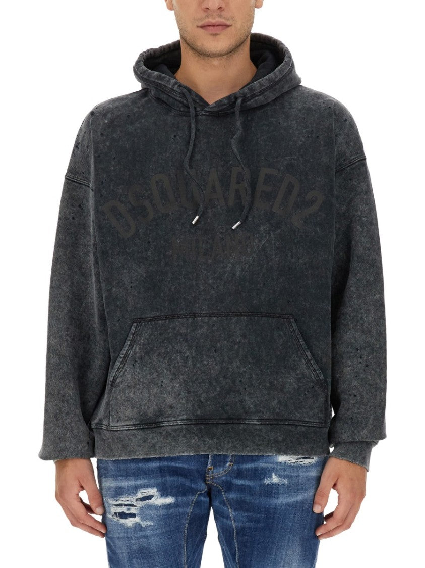 Dsquared2 Grey Relaxed-Fit Sweatshirt