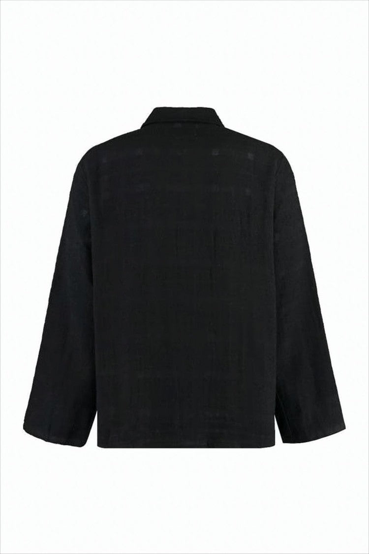 Our Legacy Structured Black Jacket With Classic Collar And Button Closure