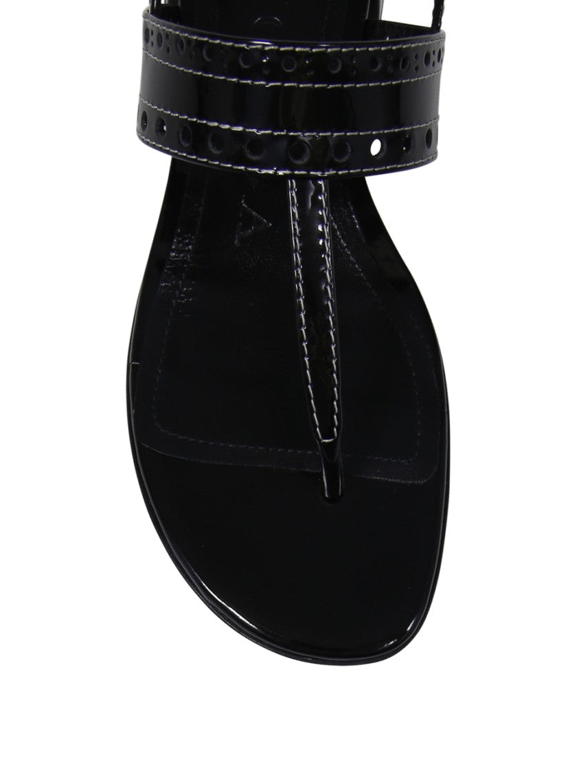 A. Bocca Black Leather Sandals