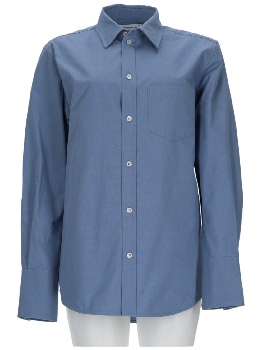 Victoria Beckham Perry Pointed Collar Cotton Shirt
