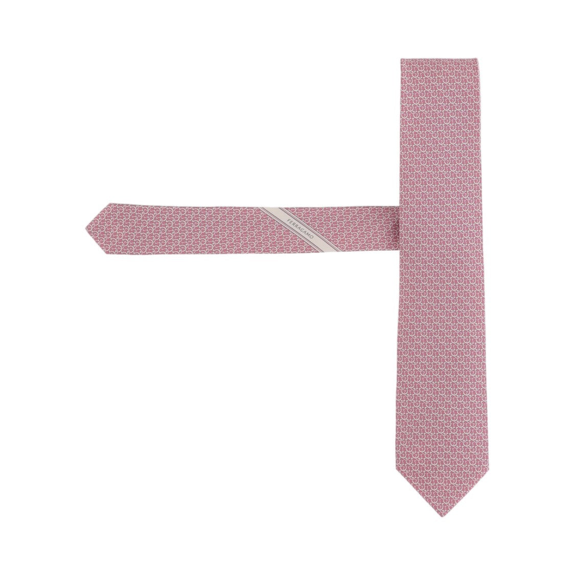 Salvatore Ferragamo Pink Patterned Silk Tie