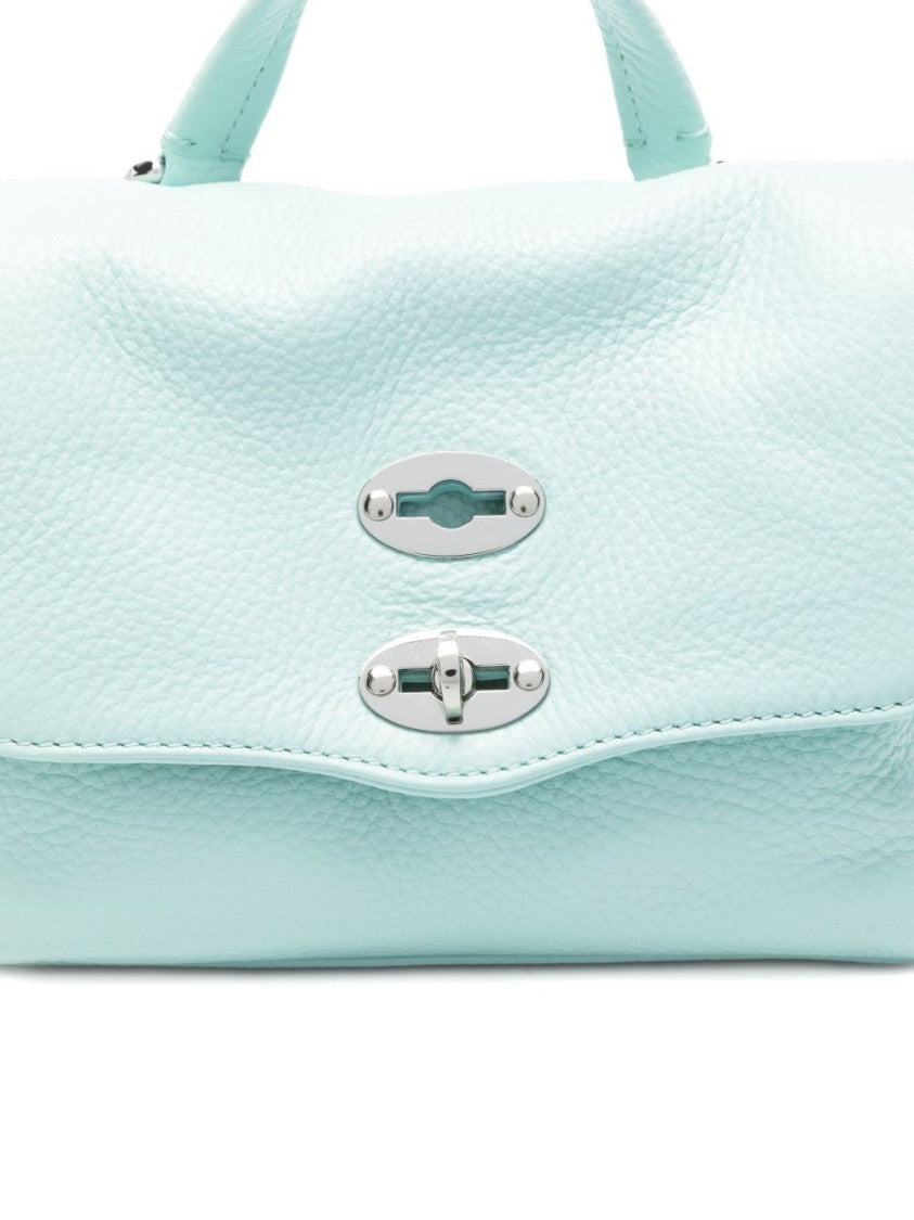 Zanellato Blue Studded Details Top Handle Shoulder Bag