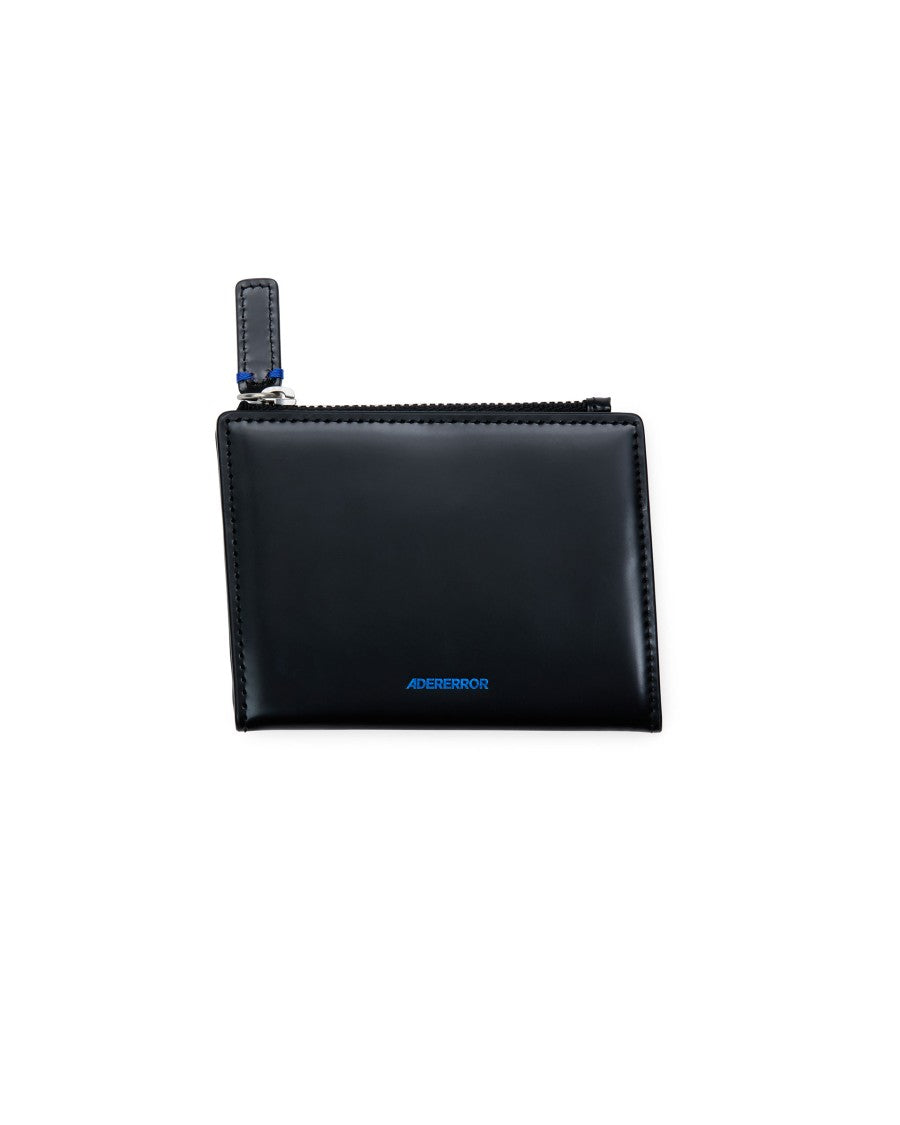 Adererror Slanted Zipper Closure Wallet With Blue Logo